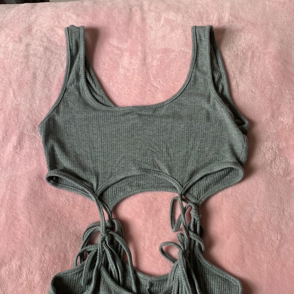 Two piece grey romper
